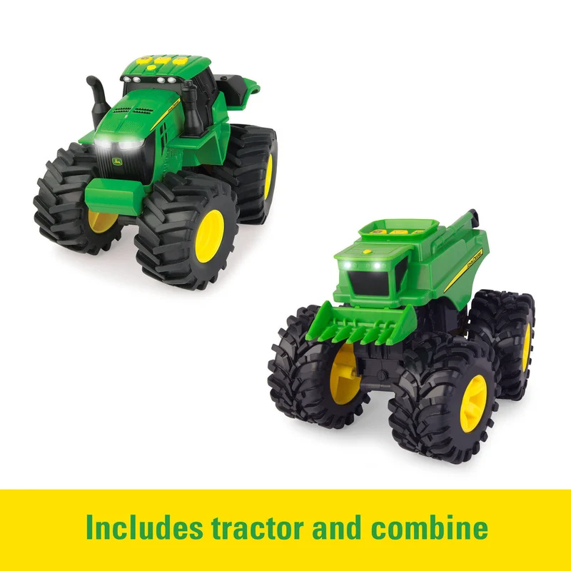 John Deere Monster Treads Lights and Sounds Tractor and Combine 2-Pack