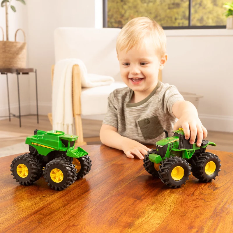 John Deere Monster Treads Lights and Sounds Tractor and Combine 2-Pack