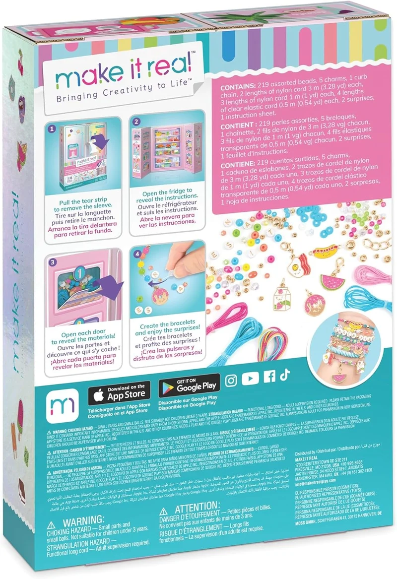 Make It Real Fridge Frenzy DIY Snack Themed Bracelet Jewelry Kit