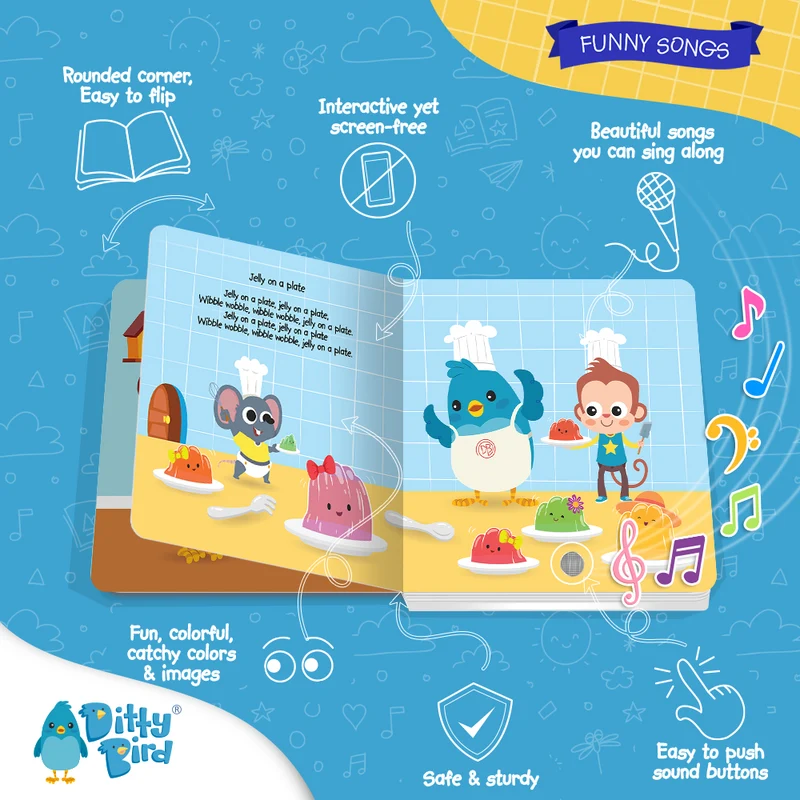 Ditty Bird Funny Songs USB-C Rechargeable Musical Sound Board Book