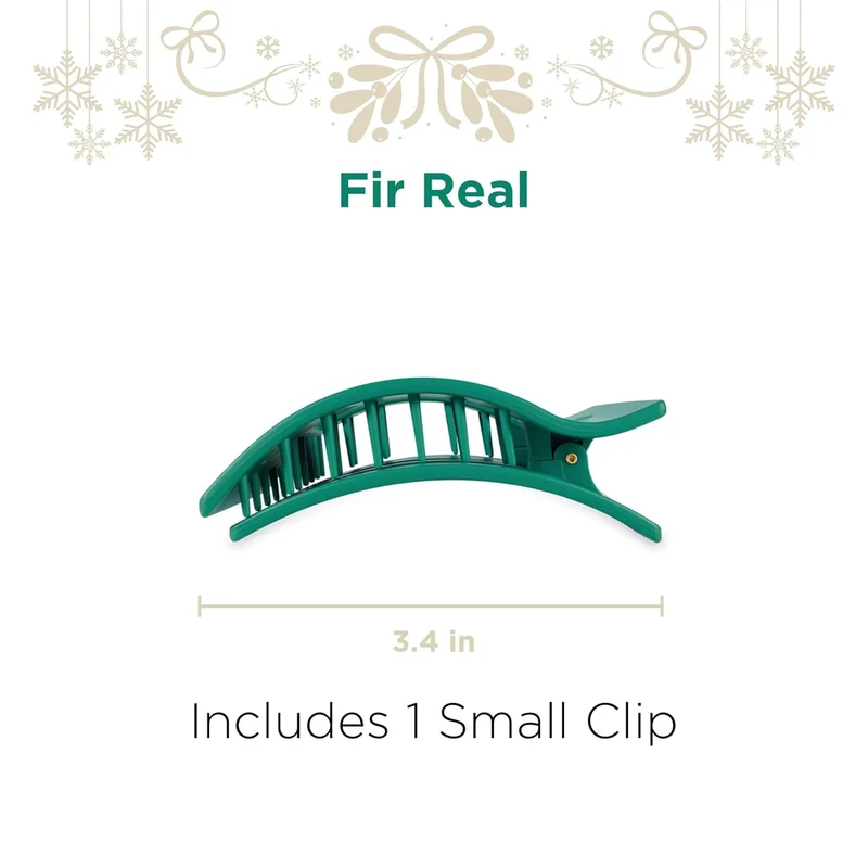 Teleties Flat Rectangle Hair Clip Fir Real