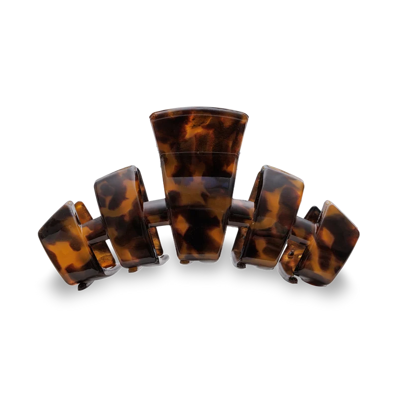 TELETIES Classic Tortoise Large Claw Hair Clip with Bendable Teeth