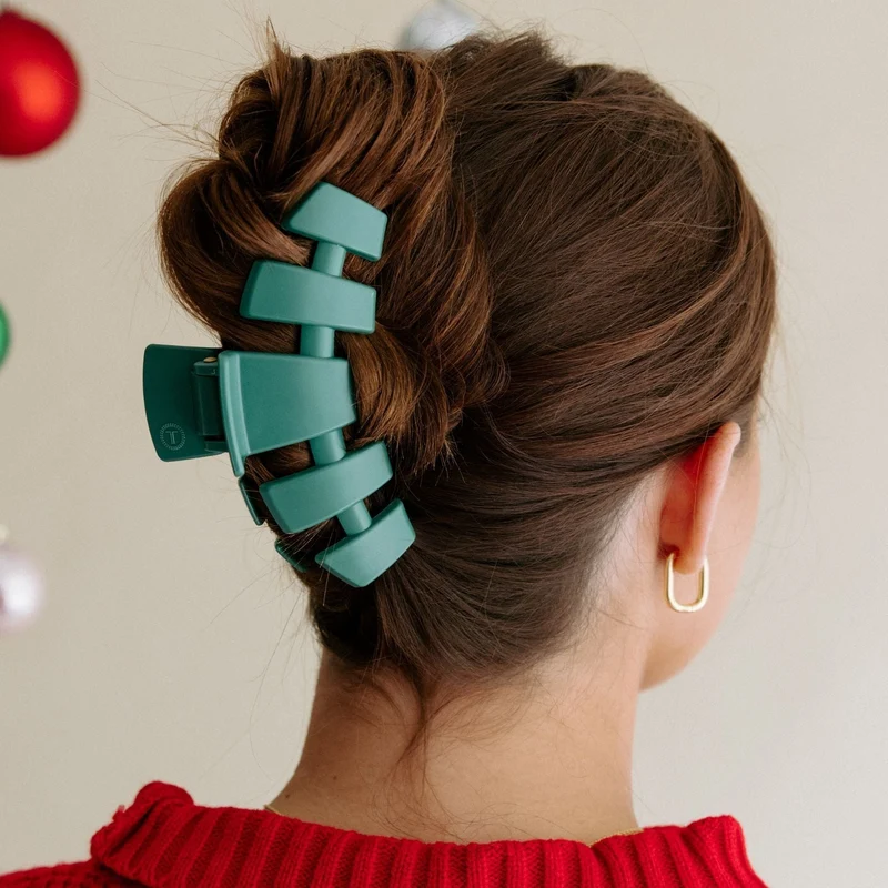 Teleties Large Classic Matte Green Fir Real Claw Hair Clip
