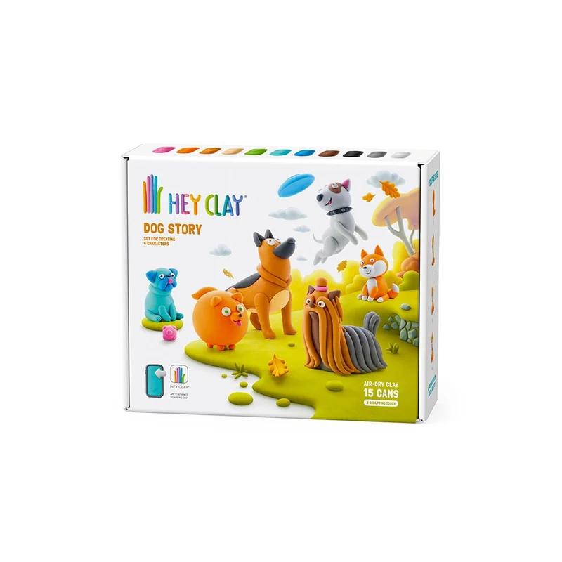 Hey Clay Dog Story Kids Air-Dry Modeling Clay Kit with App