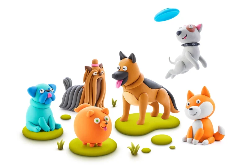 Hey Clay Dog Story Kids Air-Dry Modeling Clay Kit with App