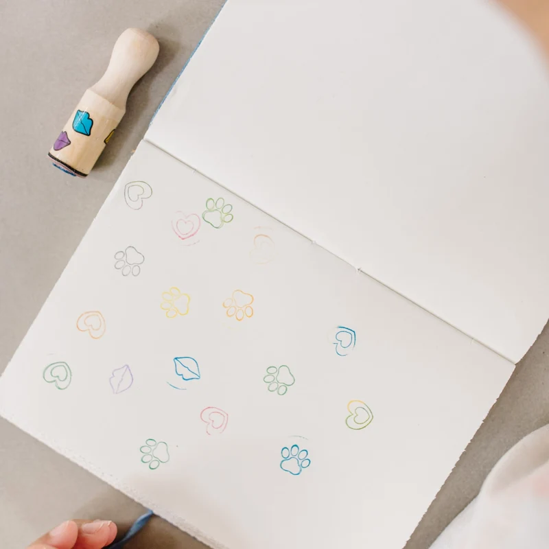 Melissa & Doug Happy Handles Wooden Stamp Set with Inkpad