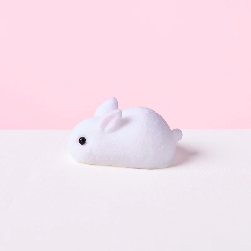 Flocked Mini Animal Taba Squishy- Bunny