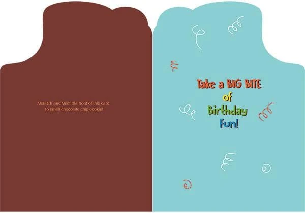 Scented Chocolate Chip Cookie Scratch and Sniff Birthday Note Card