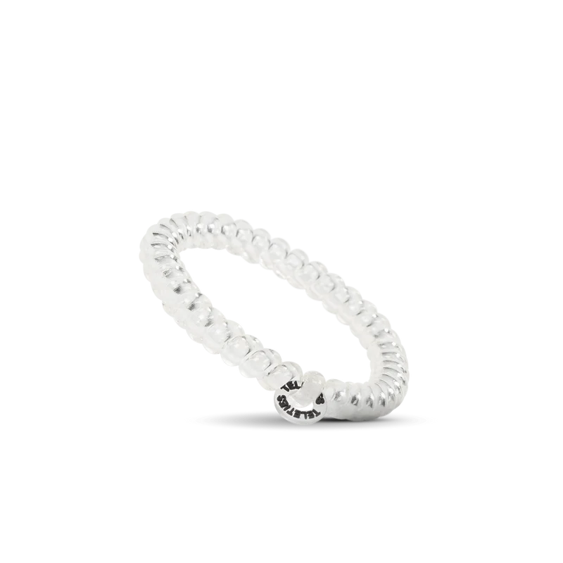 TELETIES Crystal Clear Small Waterproof Spiral Hair Ties 3-Pack
