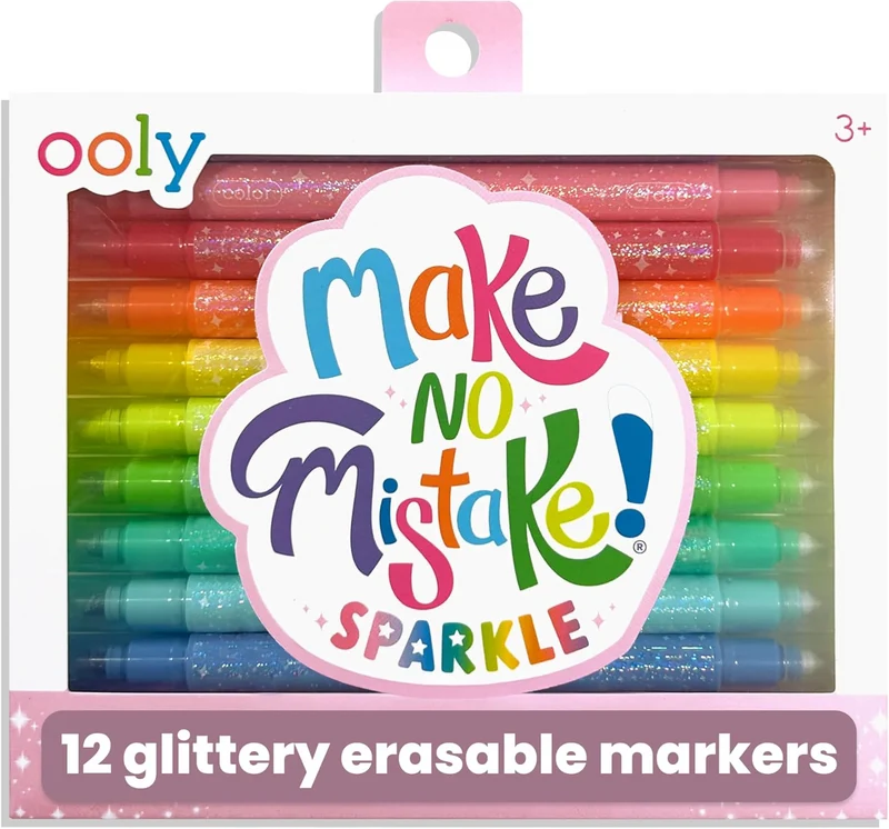 Ooly Make No Mistake Glittery Erasable Markers 12-Piece Art Set