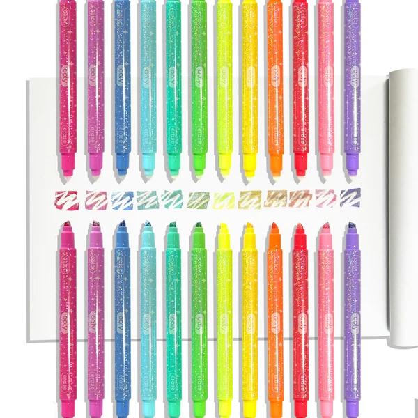 Ooly Make No Mistake Glittery Erasable Markers 12-Piece Art Set
