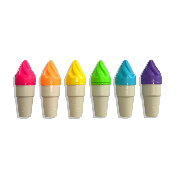 Sweet Scoops Vibrant Scented Neon Highlighters Set of 6 Smudge Proof Markers