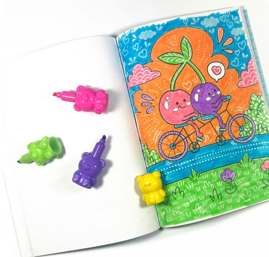 Bear Besties 5-Color Stackable Bear Highlighters for School and Journaling
