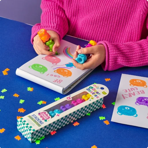 Bear Besties 5-Color Stackable Bear Highlighters for School and Journaling