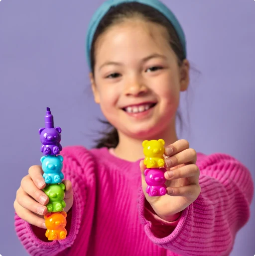 Bear Besties 5-Color Stackable Bear Highlighters for School and Journaling