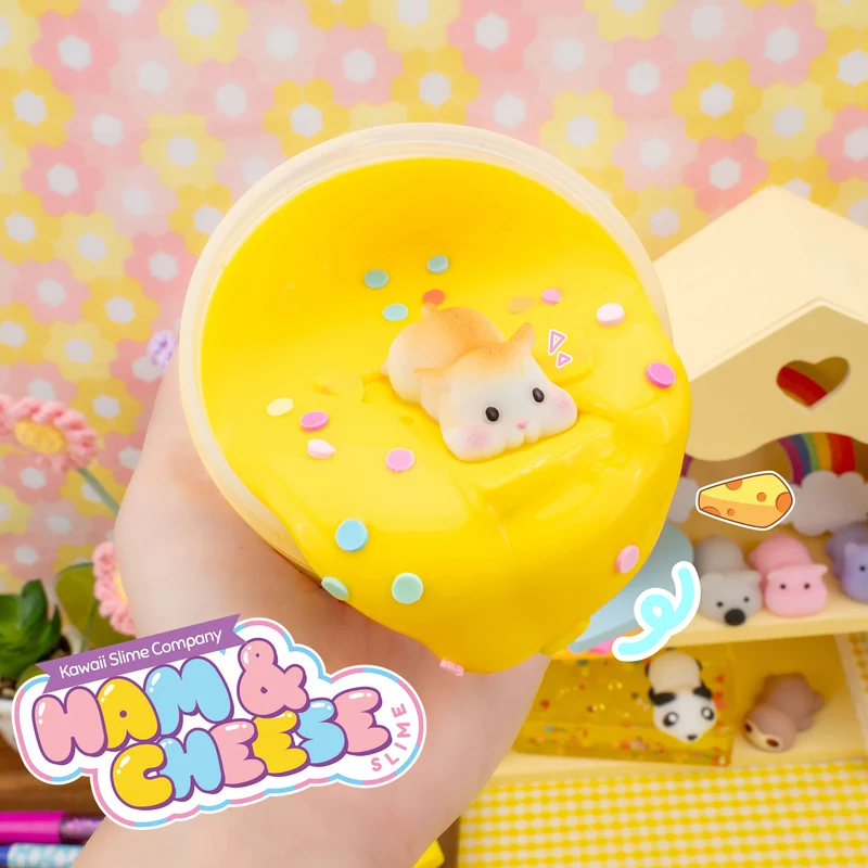Ham and Cheese Savory Scented Glossy Signature Dome Slime
