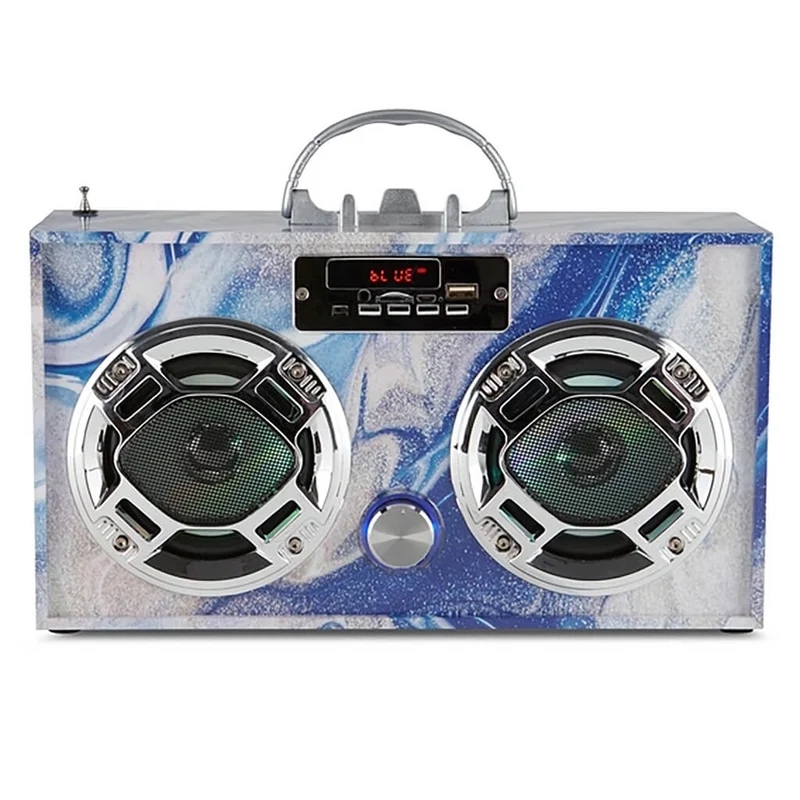 Swirl Wireless Bluetooth Boombox with FM Radio and LED Lights