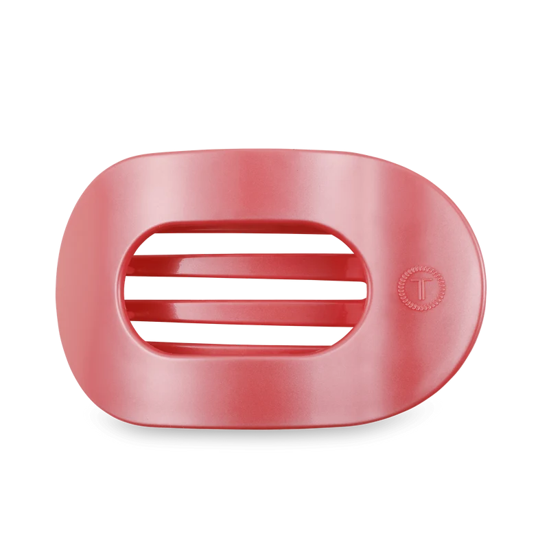 Teleties Calming Coral Large Flat Round Lay Flat Hair Clip