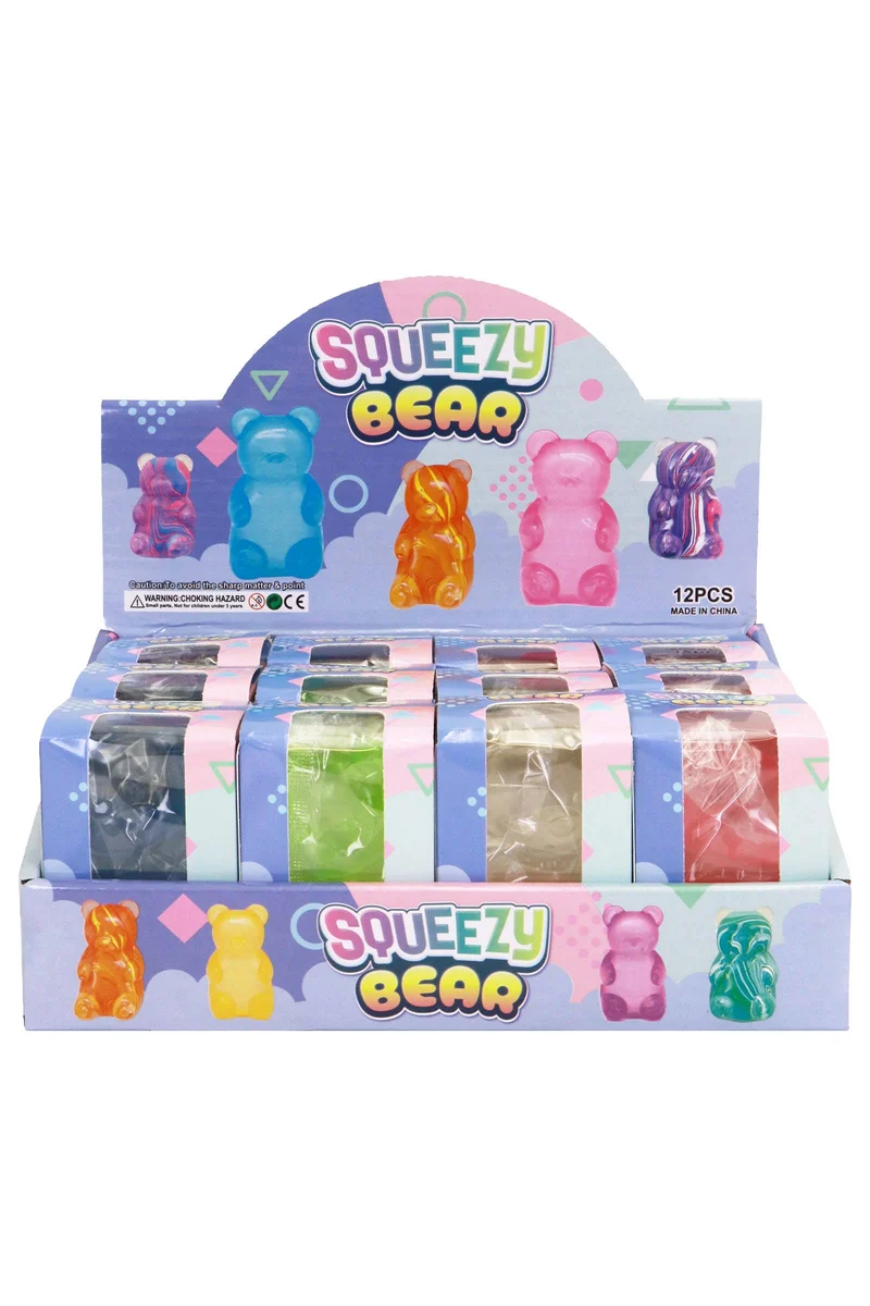 Squeezy Teddy Bear Thick Putty Filled Squishy - 12 Pcs