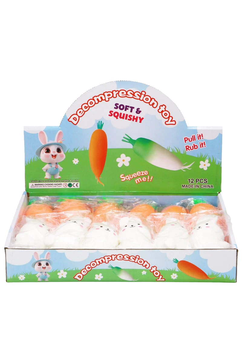 Carrot Bunny Fluffy Slime Filled Soft Squishy