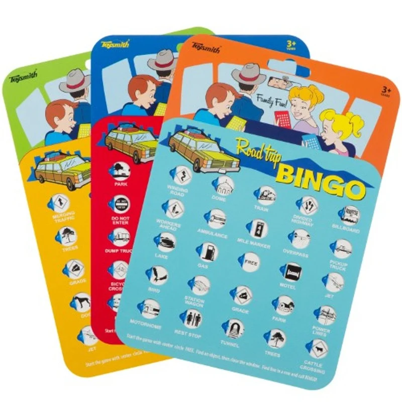 Durable Road Trip Bingo Travel Game with Sliding Windows