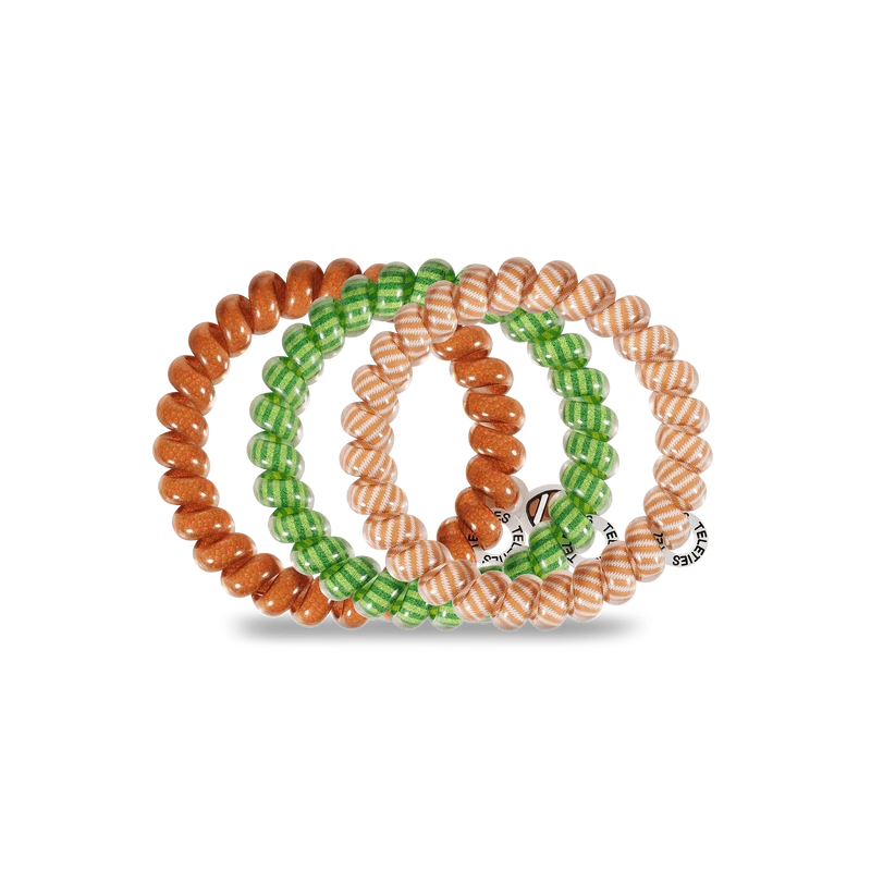 Teleties Football Large Spiral Hair Ties Strong Grip 3-Pack