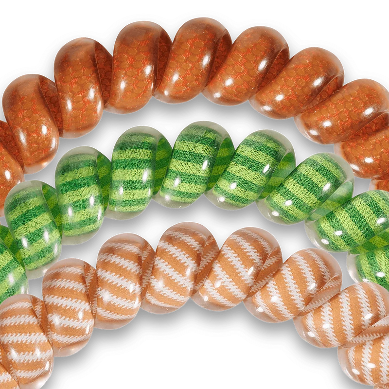 Teleties Football Large Spiral Hair Ties Strong Grip 3-Pack
