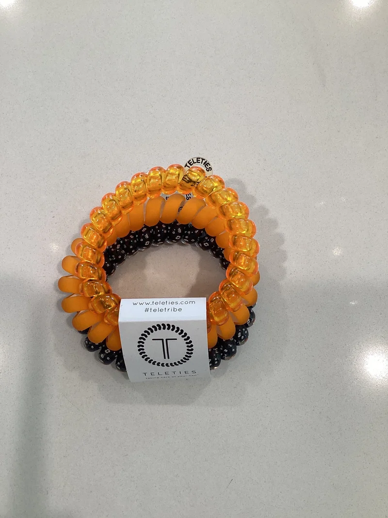 Teleties Fa-BOO-lous Large No-Crease Spiral Hair Ties 3-Pack