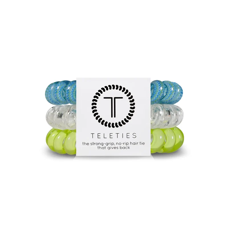 Teleties Ocean Villa Large Spiral Hair Ties Three Pack Bracelet