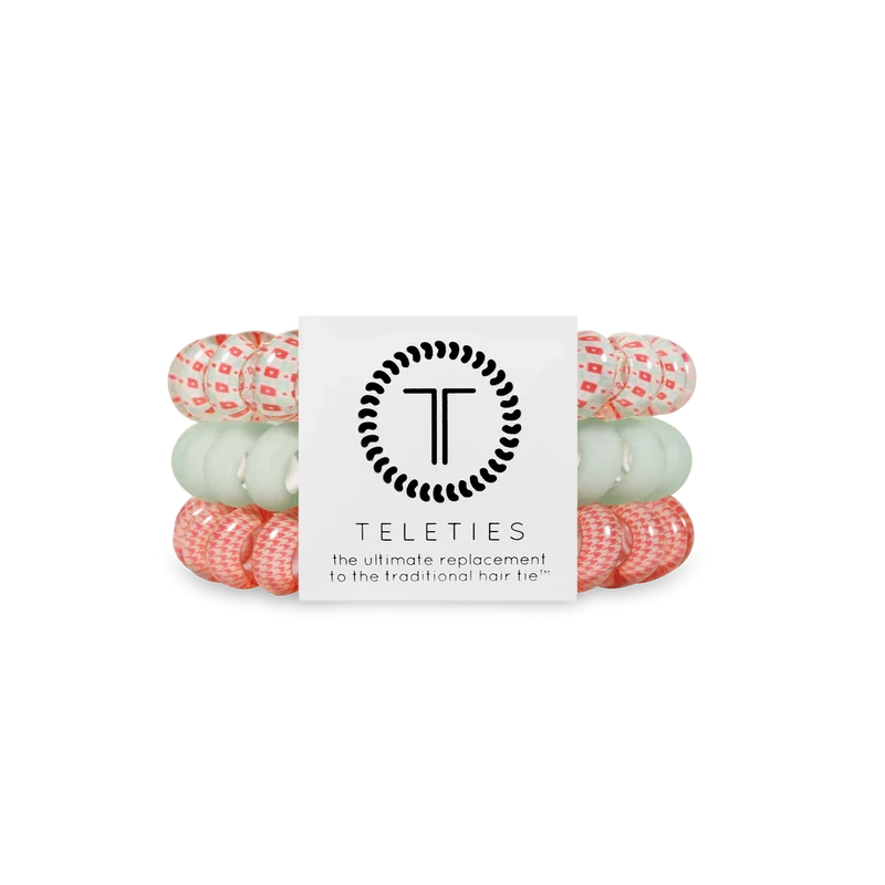 Calming Coral Large TELETIES Strong Grip No Rip Hair Ties