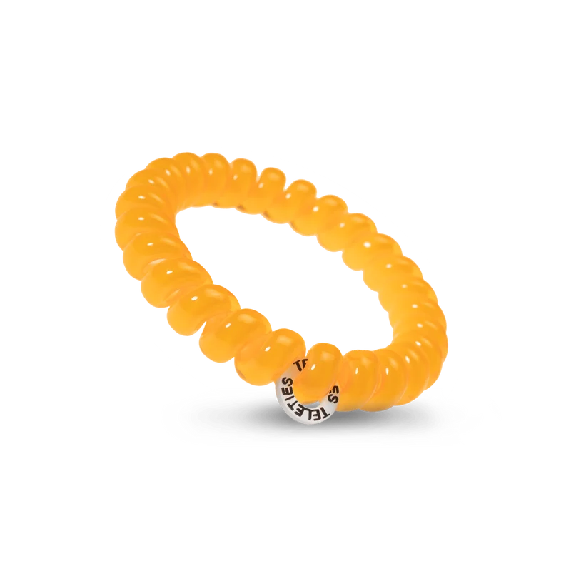 TELETIES Atomic Yellow Large No-Rip Waterproof Spiral Hair Ties