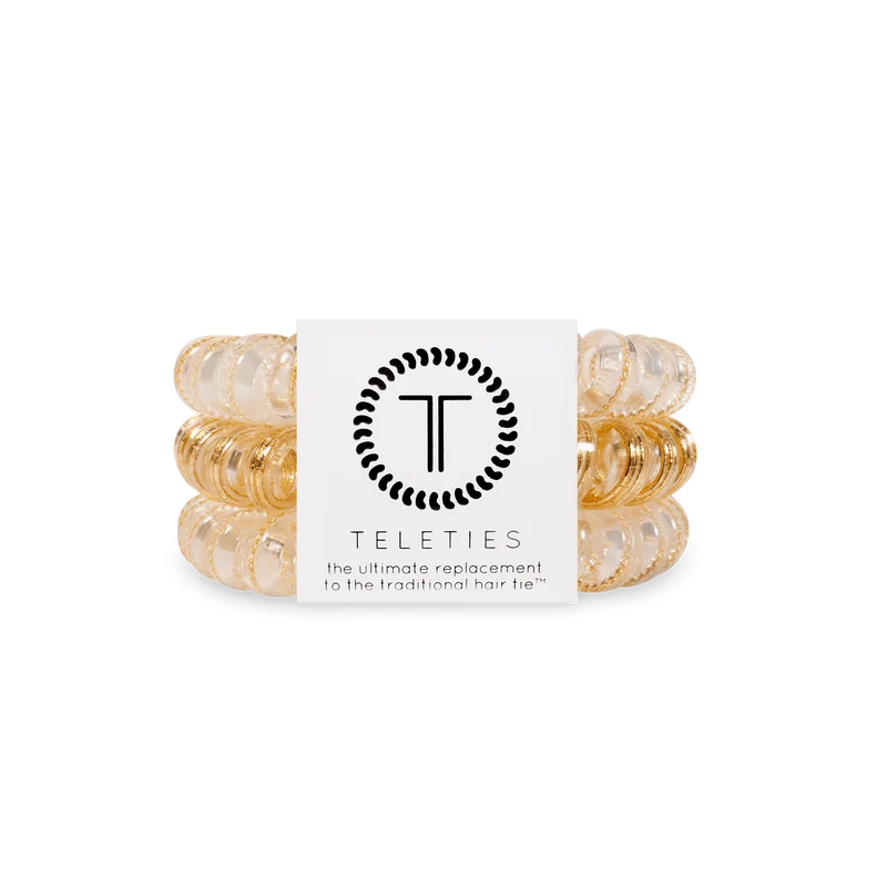 TELETIES Luxury Living Large Yellow Hair Ties Strong Grip 3-Pack