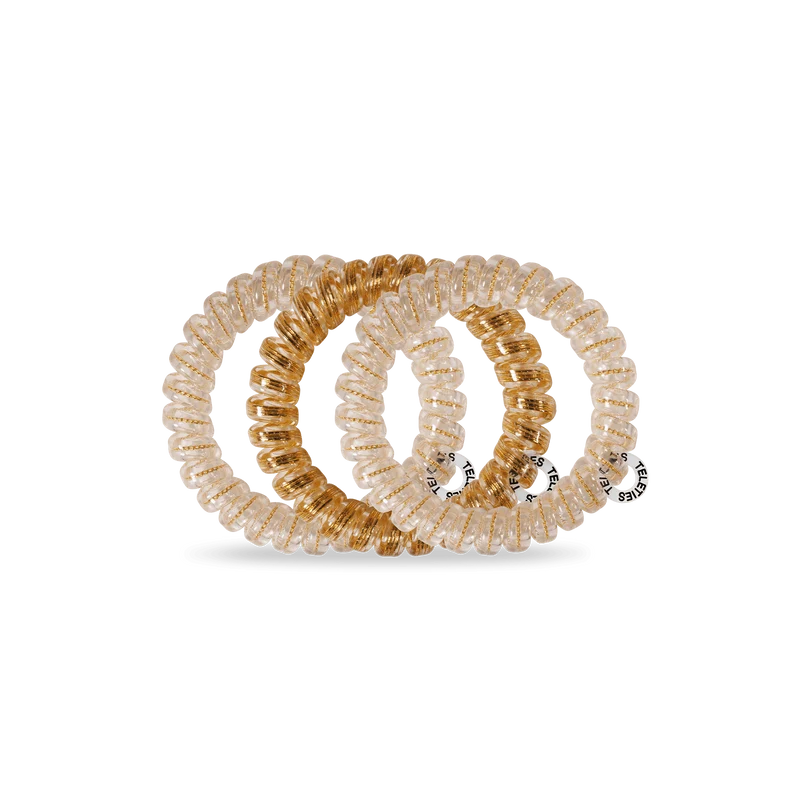 TELETIES Luxury Living Large Yellow Hair Ties Strong Grip 3-Pack