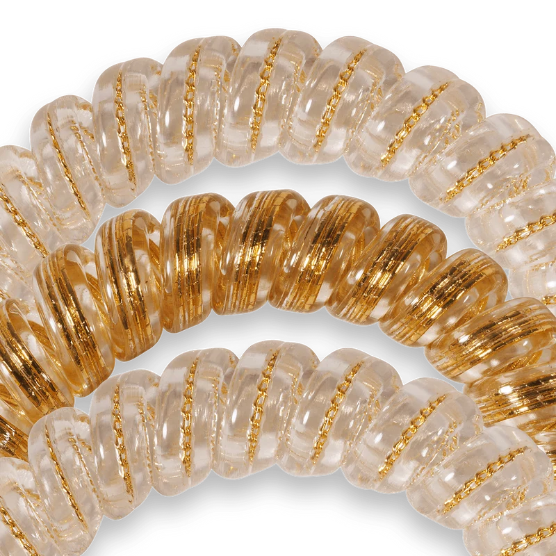 TELETIES Luxury Living Large Yellow Hair Ties Strong Grip 3-Pack