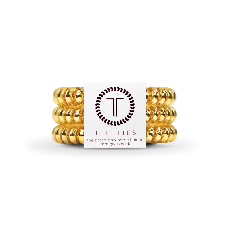 Sunset Gold Small Spiral Hair Ties No Rip Strong Grip