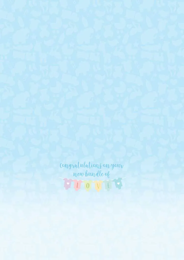 Adorable Embossed Baby Shower Note Card with Pastel Onesies