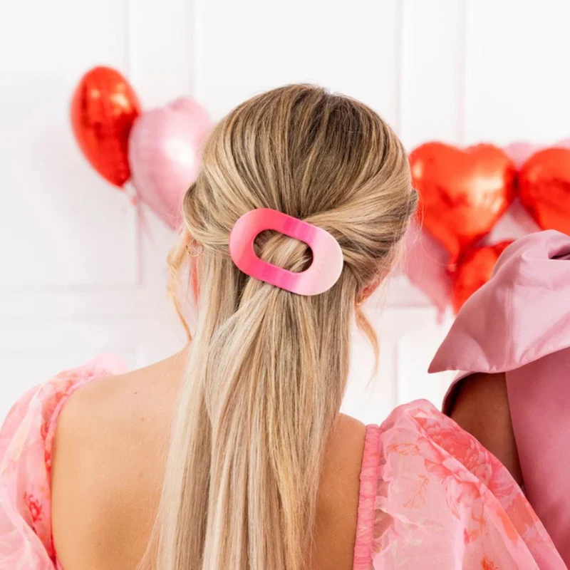 Teleties Kiss and Tell Medium Flat Pink Ombre Hair Clip