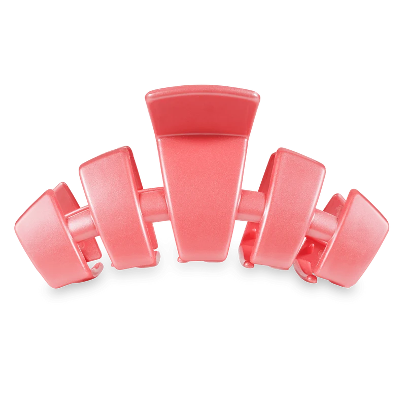TELETIES Classic Calming Coral Large Claw Hair Clip Pink Finish