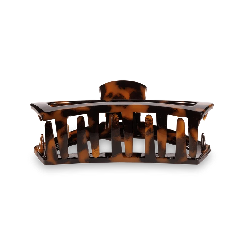 TELETIES Open Tortoise Medium Claw Hair Clip with Bendable Teeth