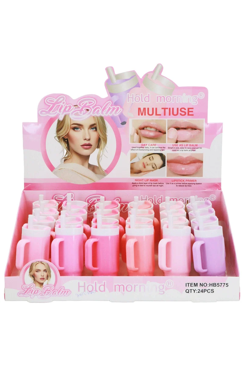 Mini Pastel Tumbler Cup Tinted Lip Balm - 24 Pcs
