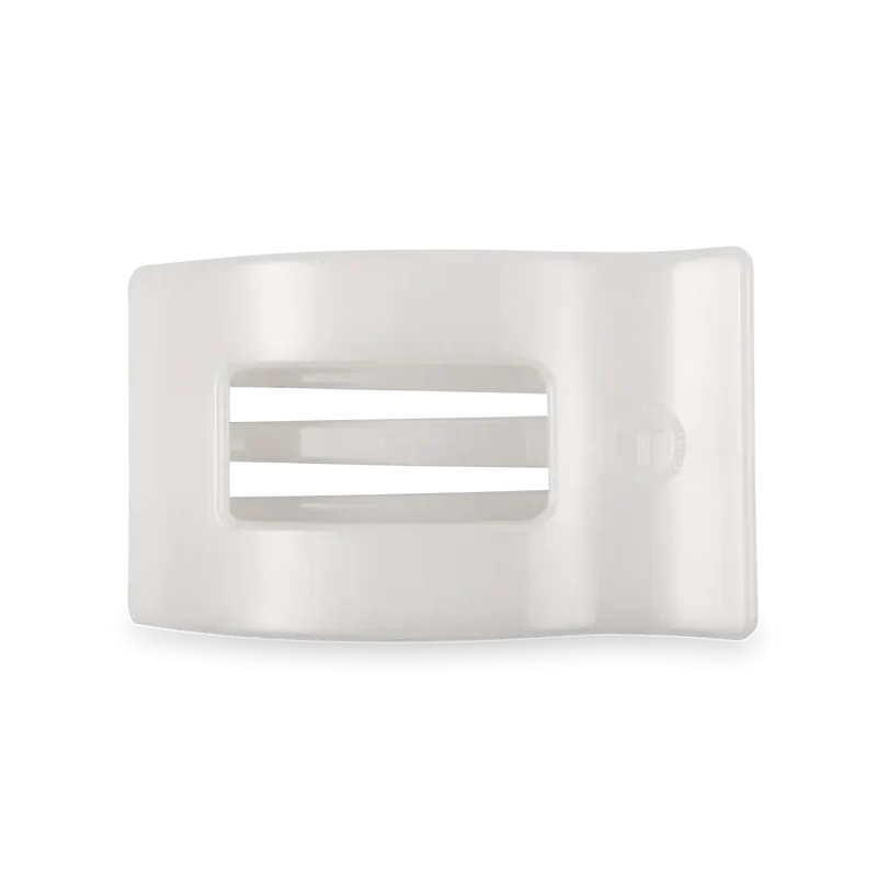 Teleties Medium Flat Rectangle Hair Clip Coconut White