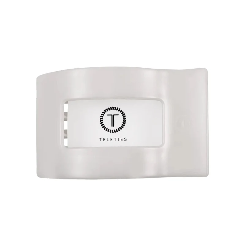 Teleties Medium Flat Rectangle Hair Clip Coconut White