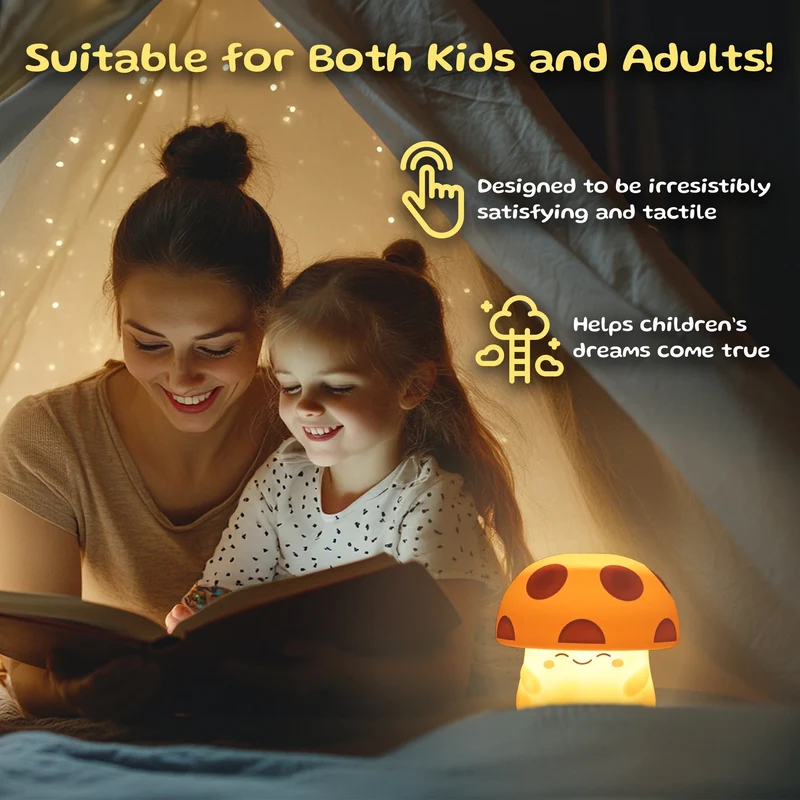 Mushi Ambient Mushroom Light Soft Silicone USB Rechargeable Lamp