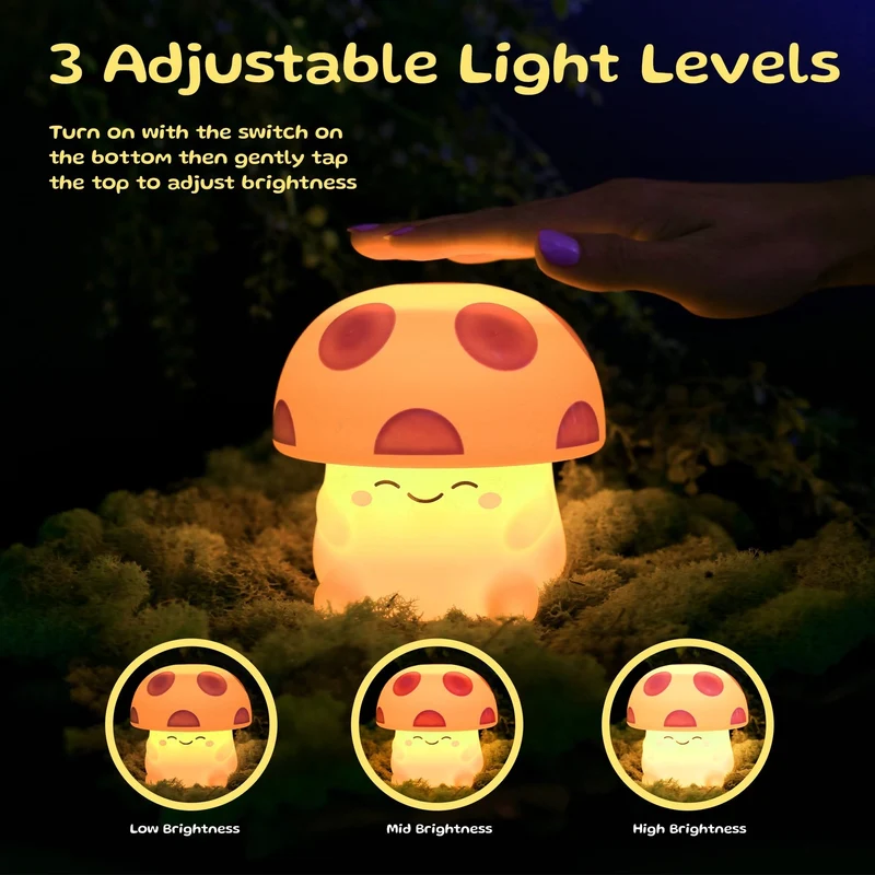 Mushi Ambient Mushroom Light Soft Silicone USB Rechargeable Lamp