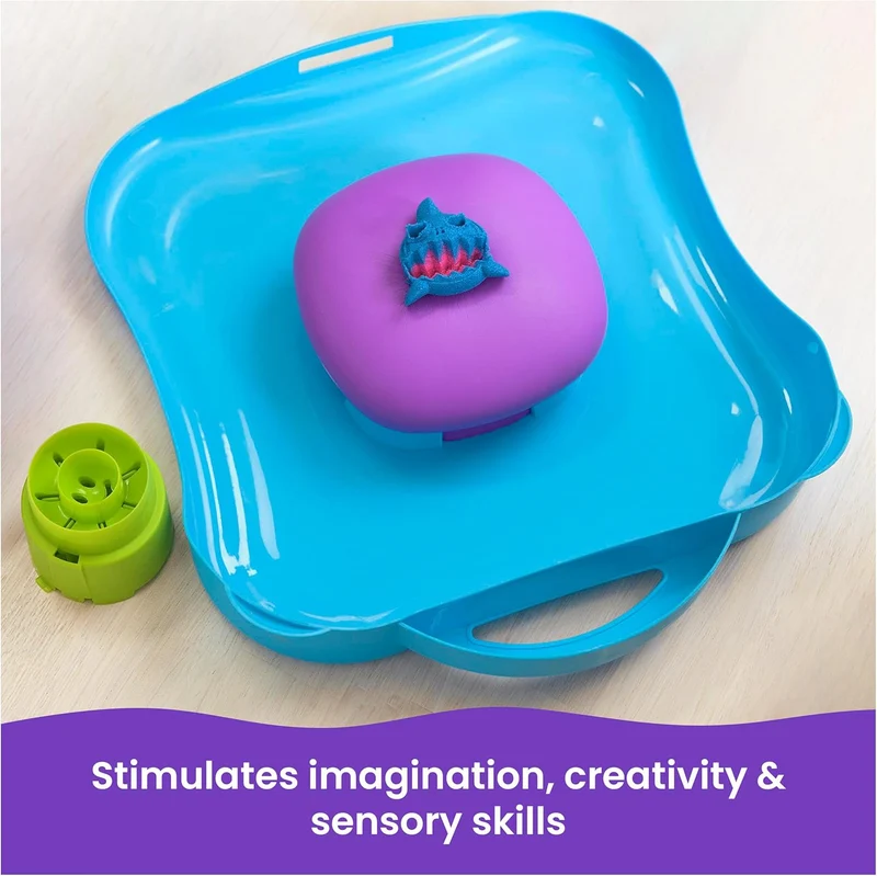 Kinetic Sand SquishMotion Playset with 1lb Pink Yellow Blue Sand
