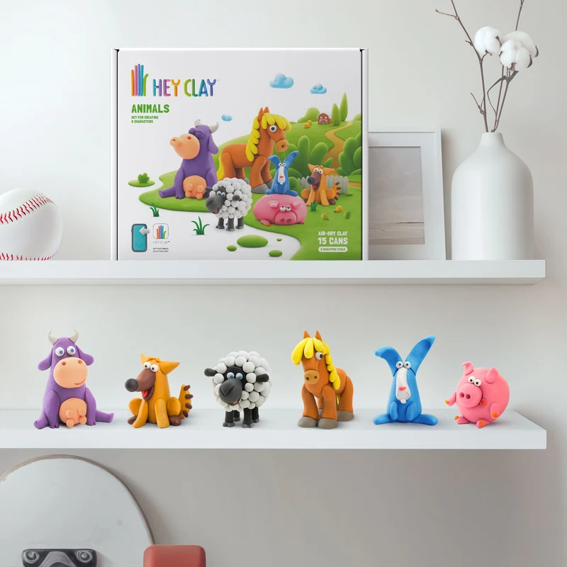 Hey Clay Animals Air-Dry Modeling Clay Set with Interactive App