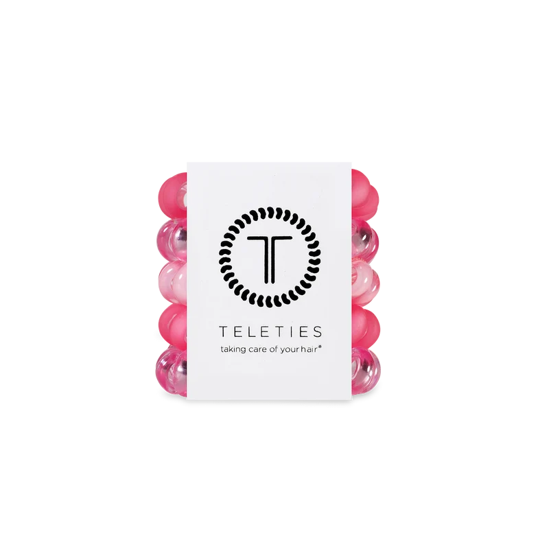 TELETIES Pretty in Pink Tiny Spiral Hair Coils for Braids