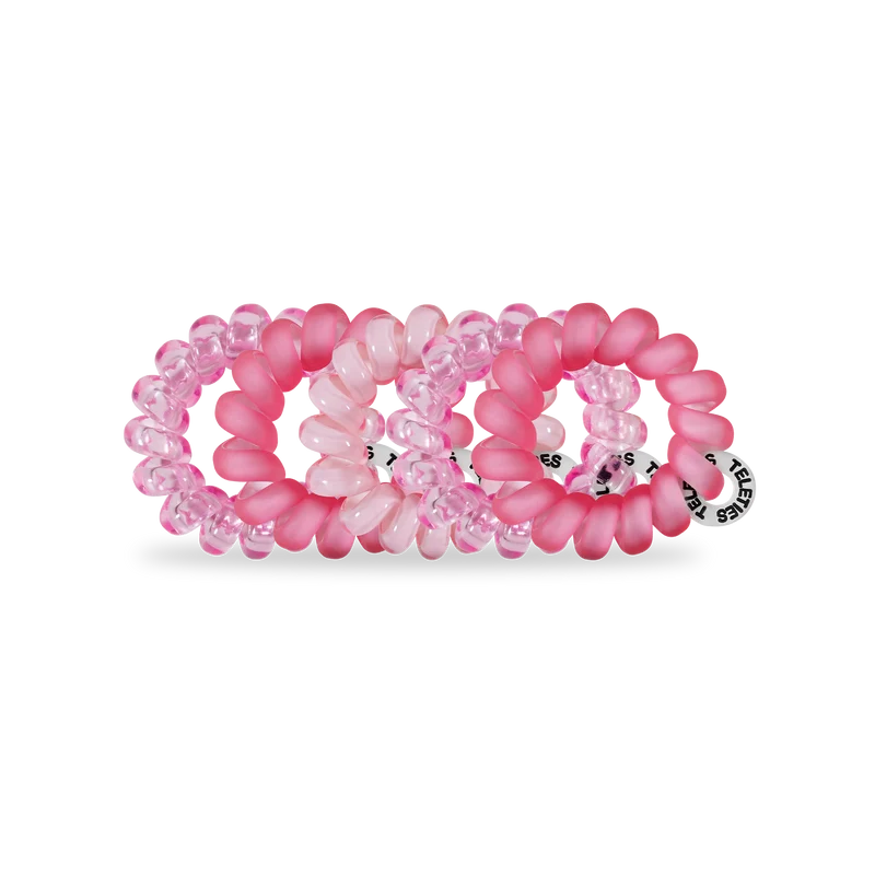 TELETIES Pretty in Pink Tiny Spiral Hair Coils for Braids