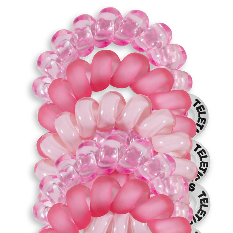 TELETIES Pretty in Pink Tiny Spiral Hair Coils for Braids