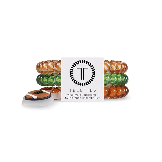 TELETIES Football Small Spiral Hair Coils No Crease Ties